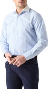 Robert Talbott Reynolds Blue Multi Stripe Light Weight Poplin Shirt in Contemporary fit