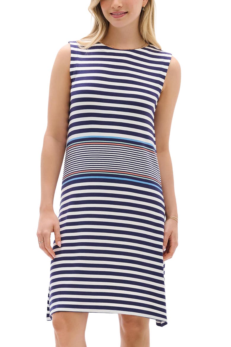 Sofia Rainfall Stripes Sleeveless Dress, Alternate, color, BLUE