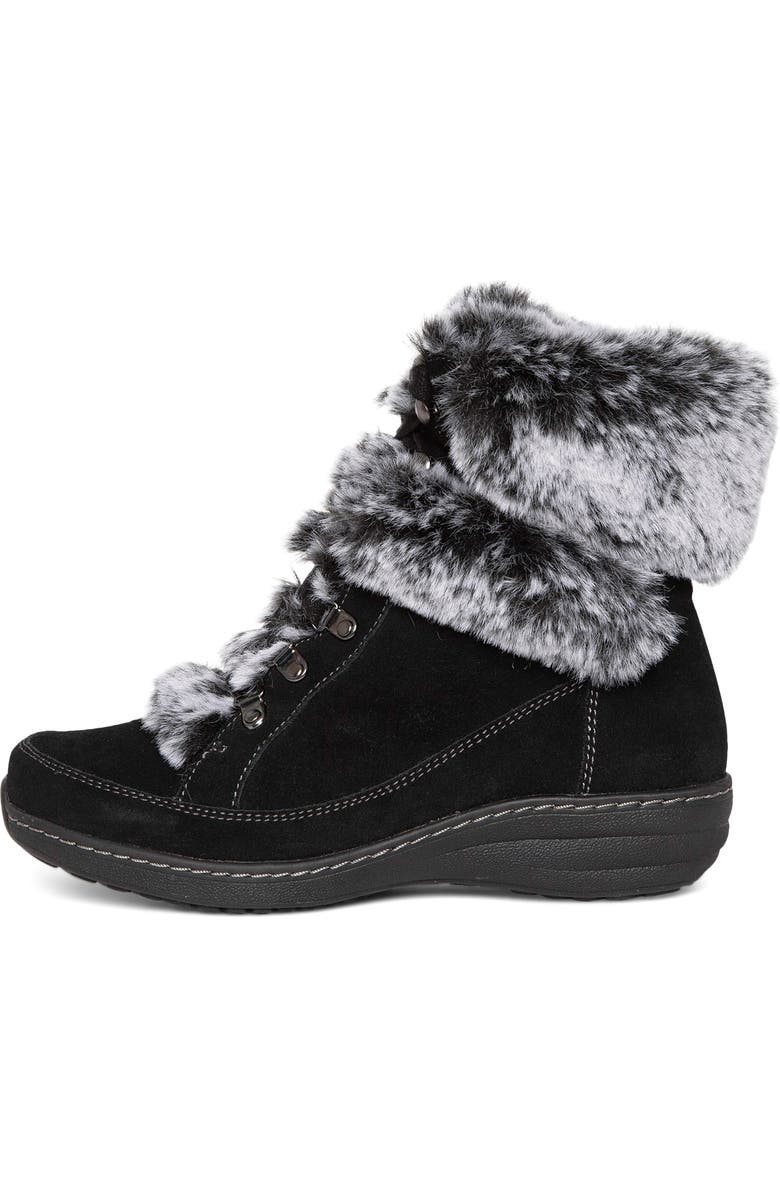 Aetrex Fiona Faux Fur Trim Waterproof Bootie, Alternate, color,