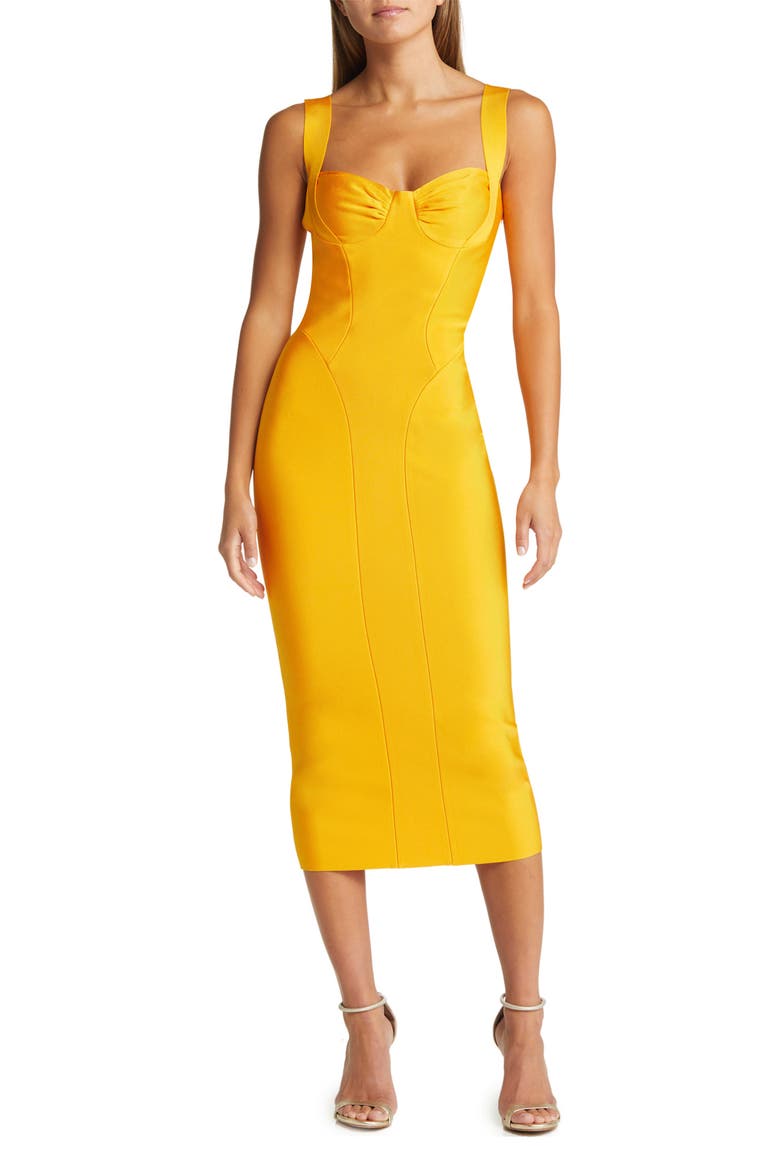 Bandage Midi Dress, Main, color, TANGERINE