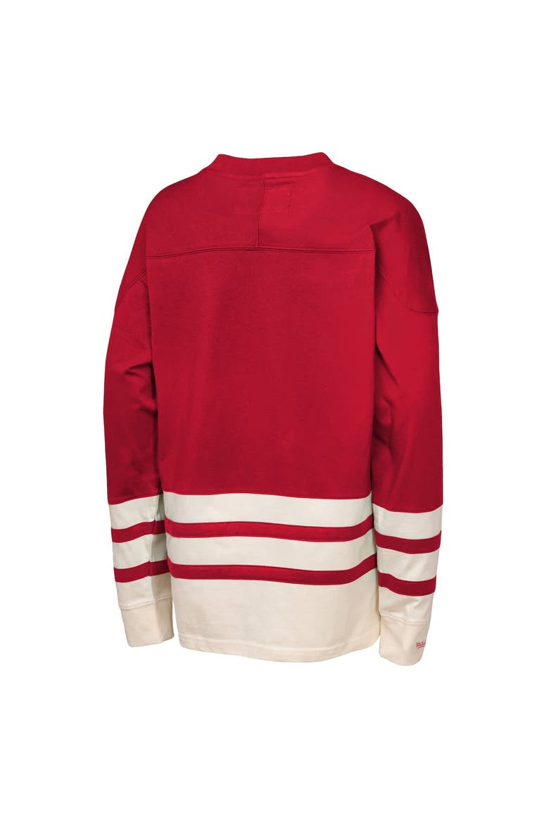 Youth Mitchell & Ness  Red New Jersey Devils Chainstitch Heavyweight Long Sleeve Top, Alternate, color, Red