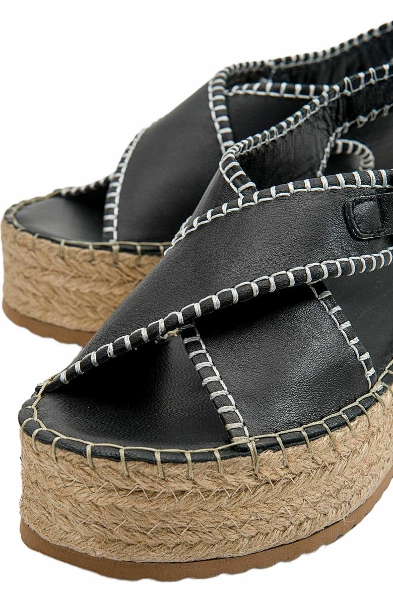 Forever & Always Shoes Bellezza Leather Platform Sandal, Alternate, color, Black Leather