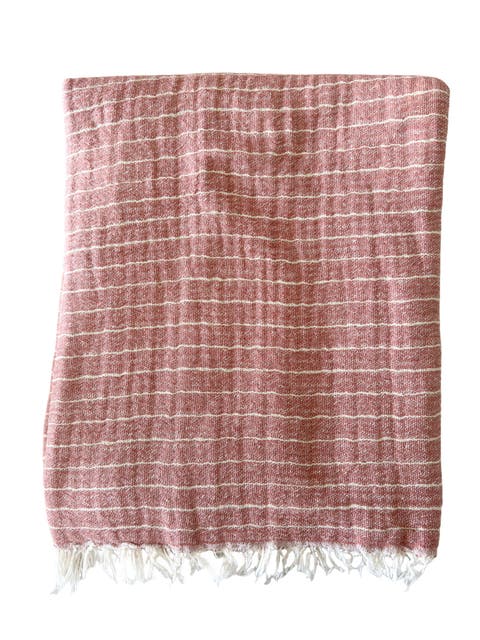 Striped Cotton Crinkled Throw