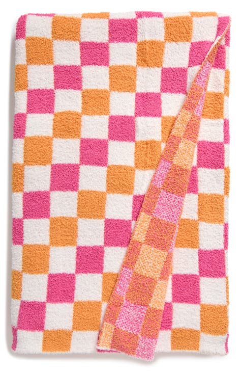 Checkerboard Plush Throw Blanket