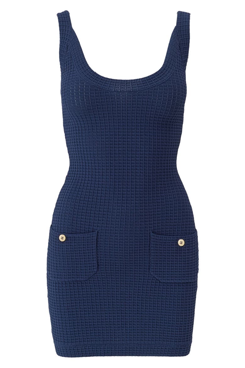 Finola Waffle Knit Cover-Up Minidress, Main, color, MARINE