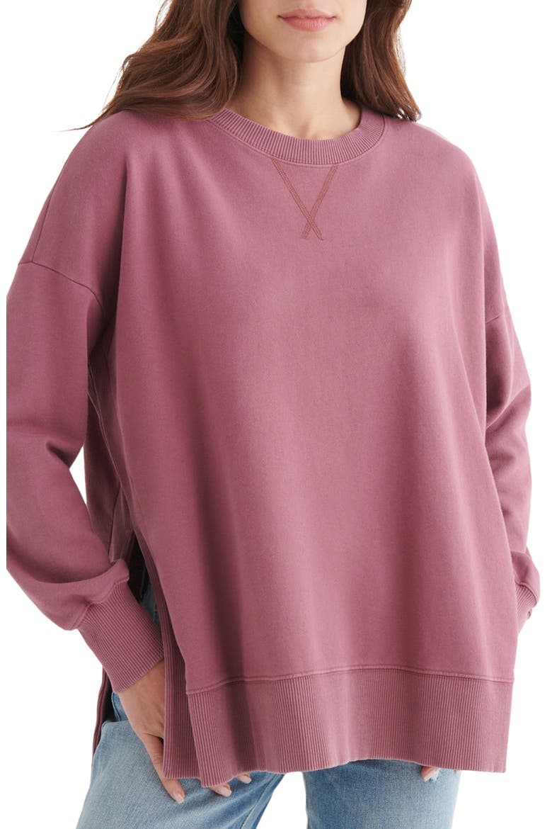 Chill Crewneck Cotton Sweatshirt, Main, color, CRUSHED BERRY
