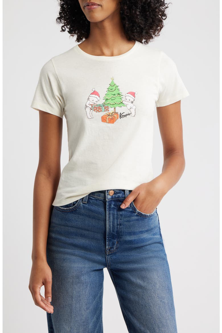 Kewpie® Christmas Tree Cotton Graphic T-Shirt, Main, color, MARSHMALLOW