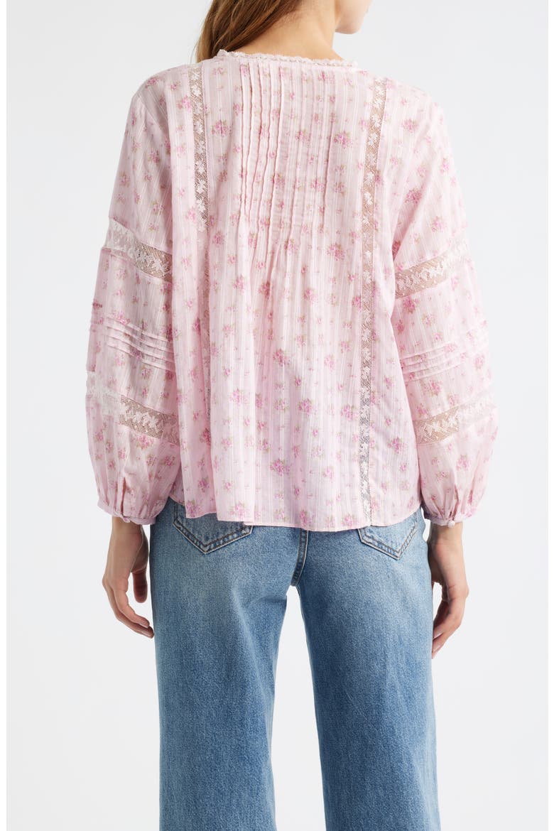 Lita Floral Long Sleeve Cotton Button-Up Top, Alternate, color, RASPBERRY FIELDS
