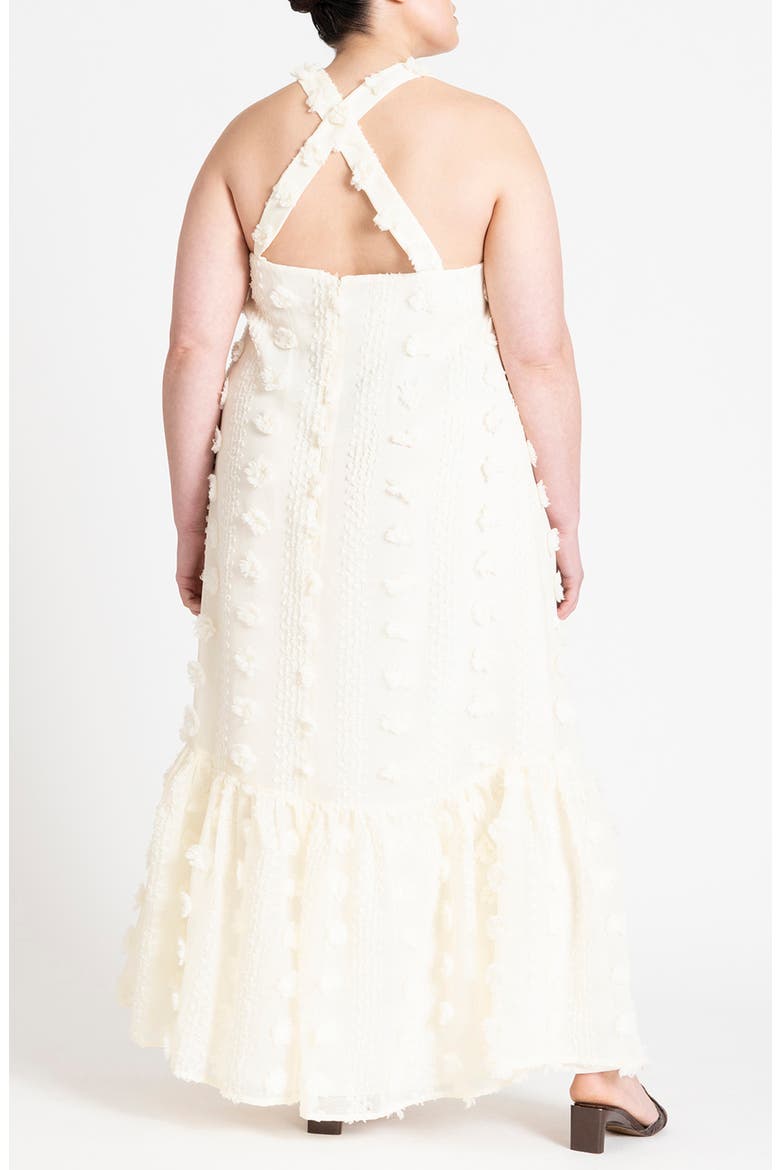 Flower Embellished Maxi Dress, Alternate, color, BUTTERCREAM