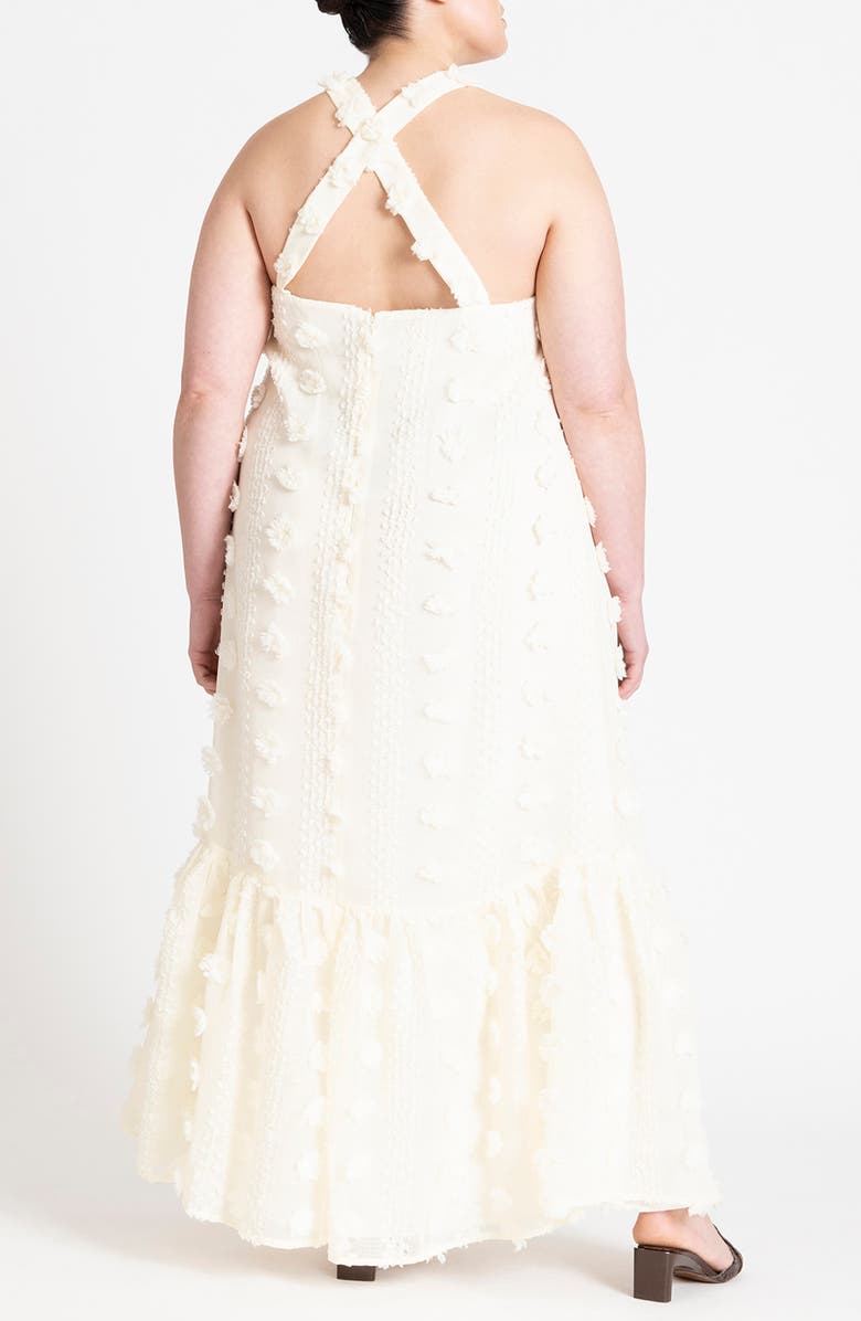 ELOQUII Flower Embellished Maxi Dress, Alternate, color, 