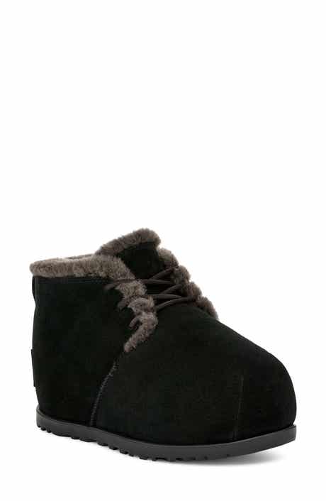UGG® Pumped Faux Fur Trim Slipper Bootie