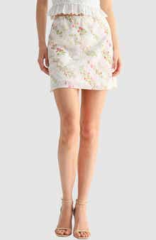 All in Favor Floral Print Miniskirt