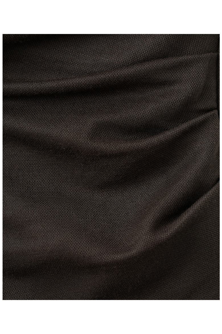 Ruched Faux Wrap Top, Alternate, color, BROWN