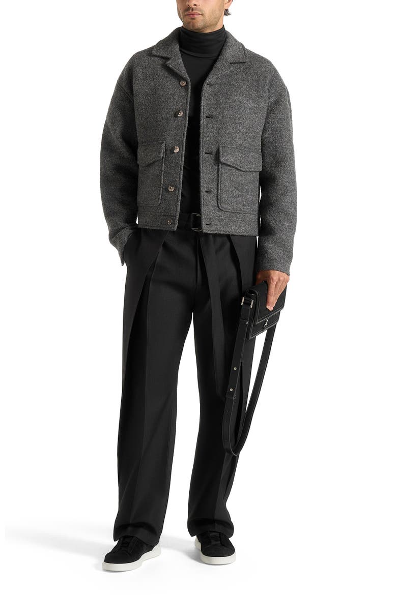 Aurel Wool Jacket With Revere Collar, Alternate, color, Grey