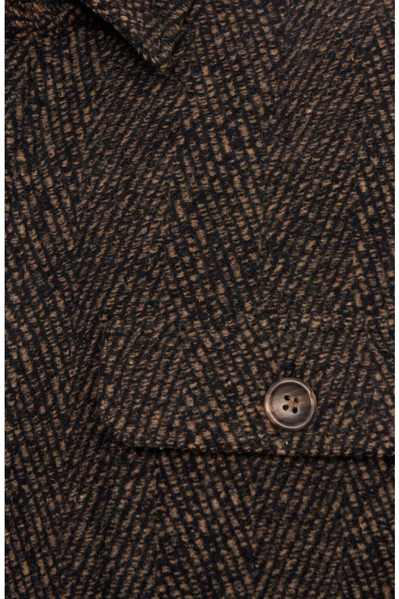 Knit Herringbone Shirt Jacket, Alternate, color, BROWN