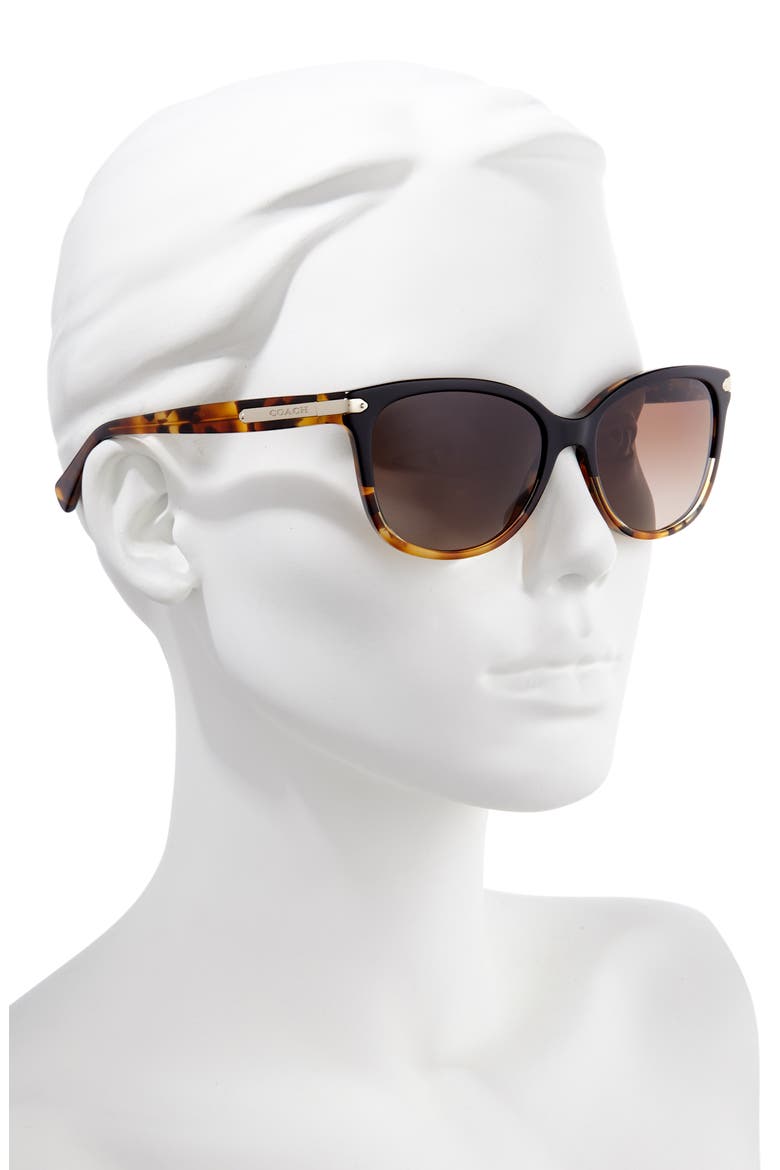 57mm Polarized Retro Sunglasses, Alternate, color, BLACK TORTOISE GRADEINT