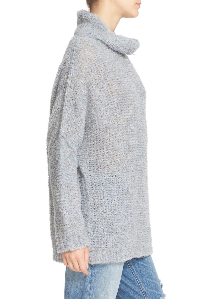 'She's All That' Knit Turtleneck Sweater, Alternate, color, BLUE