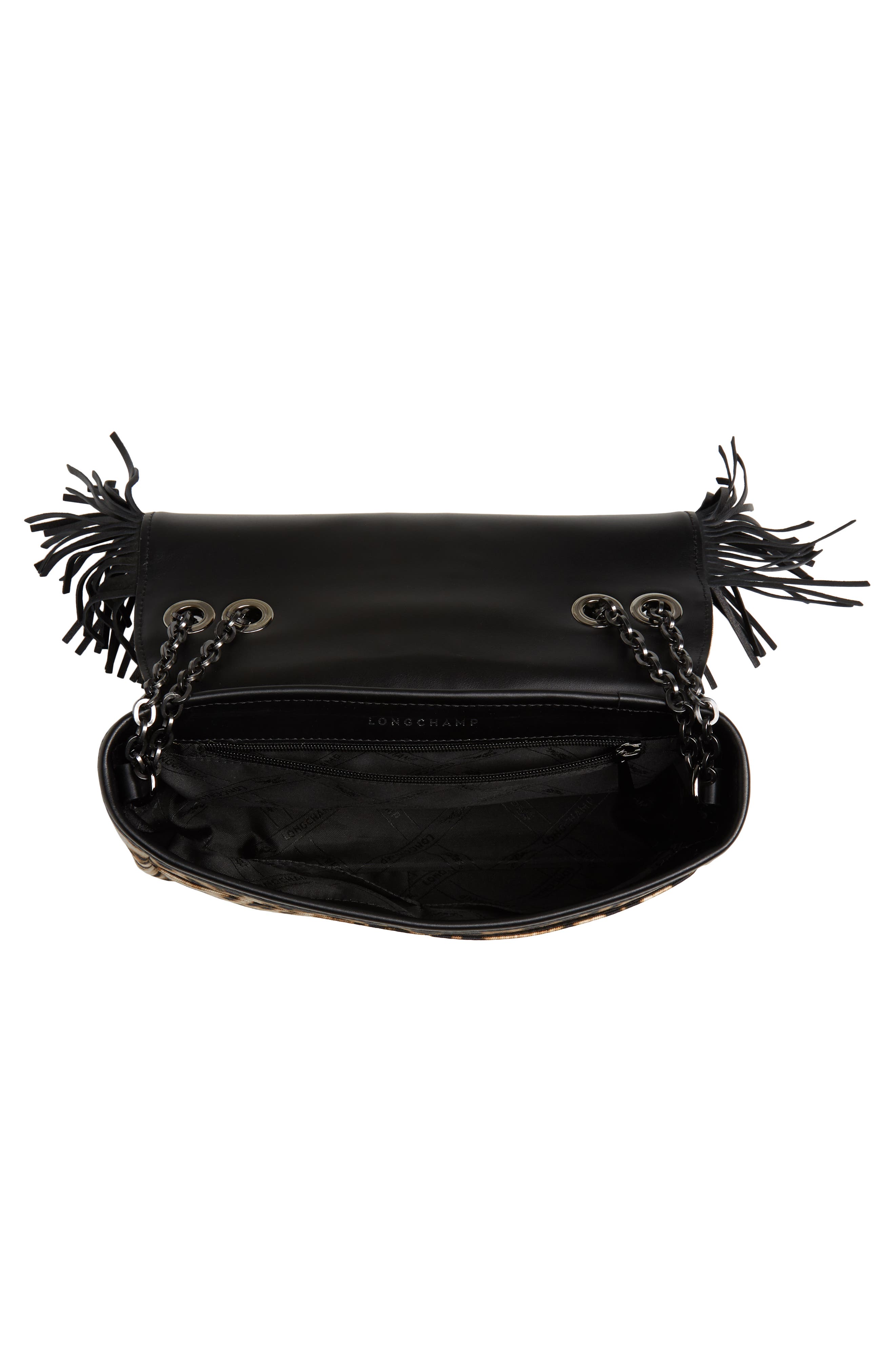 Longchamp Small Amazone Leopard Print Canvas Shoulder Bag, Alternate, color, 