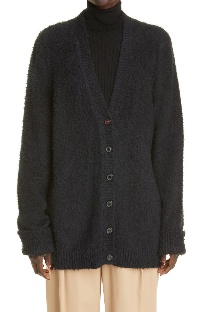 Maison Margiela Oversize Cotton Blend Cardigan, Main, color,