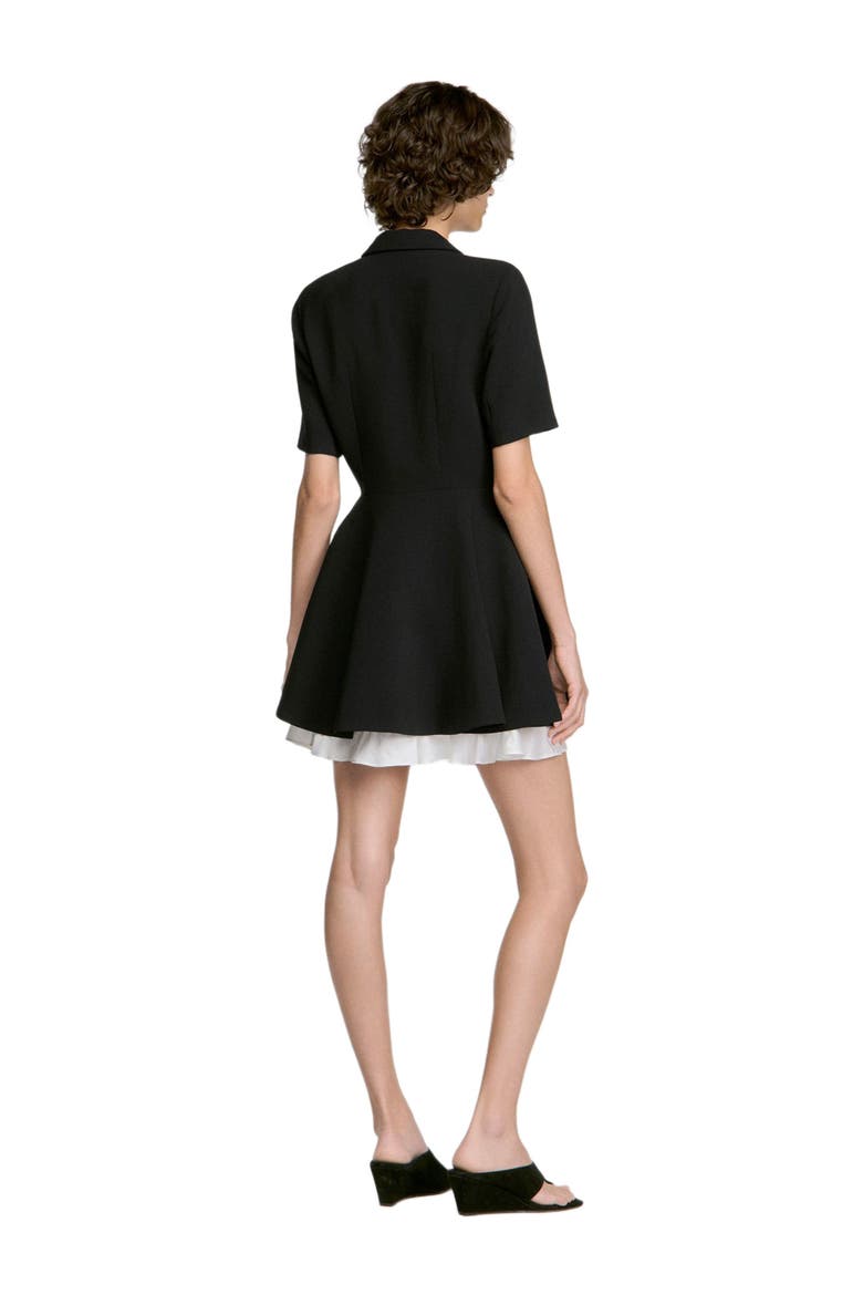Short contrast skater dress, Alternate, color, Black