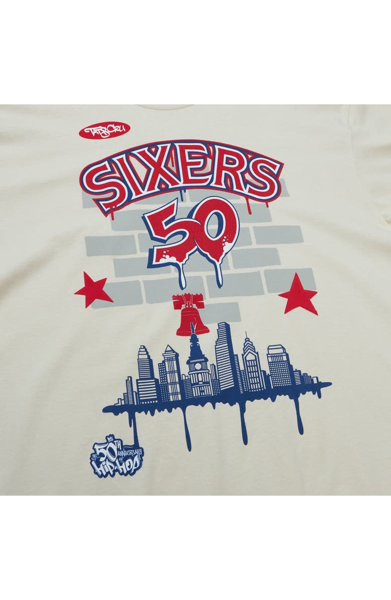 Mitchell & Ness Men's Mitchell & Ness x Tats Cru Cream Philadelphia 76ers Hardwood Classics City T-Shirt, Alternate, color, 