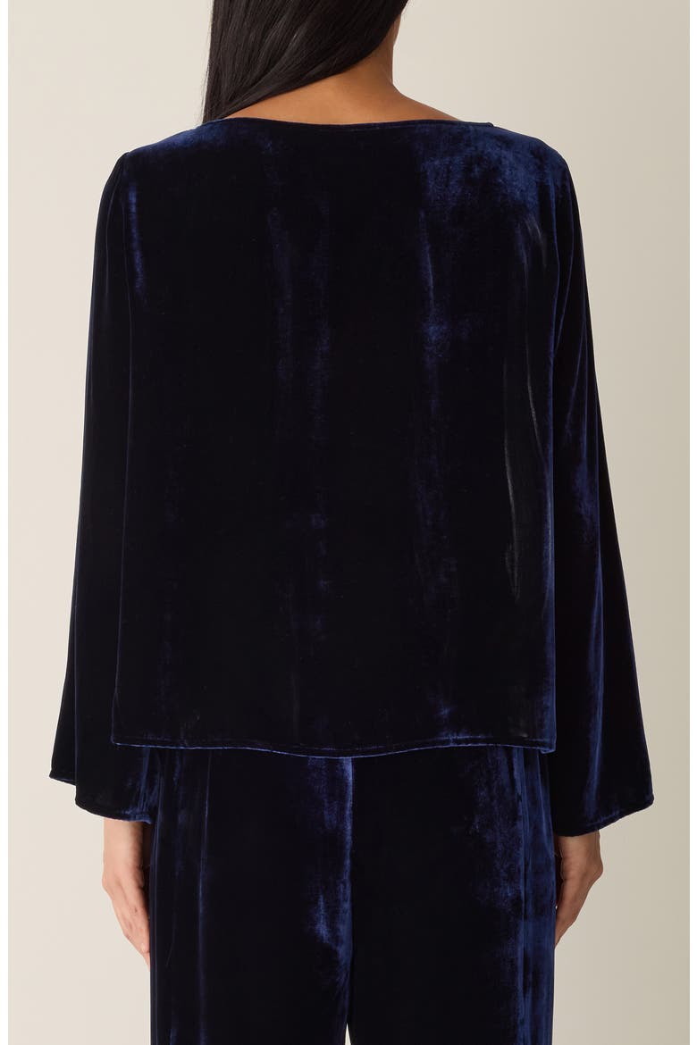 Ballet Neck Flare Sleeve Velvet Top, Alternate, color, INK