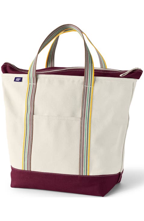 Zip Top Canvas Tote Bag