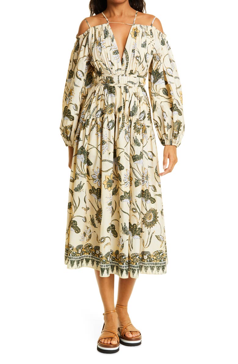 Ulla Johnson Tahlia Long Sleeve Cotton A-Line Dress, Main, color, 