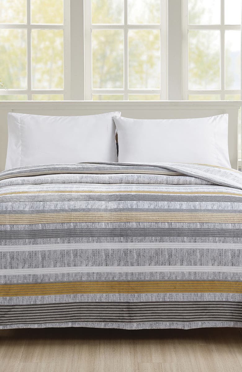 Luxury Home Stripe Fleece Throw Blanket, Alternate, color, Brea