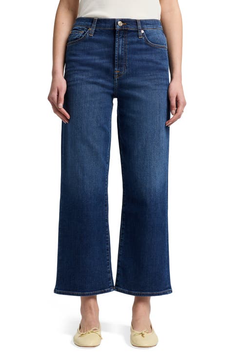 パンツ 7 FOR ALL MANKIND Women Straight Pants JSRCA910CI00 DARK BLU MANKIND Tess Trouser in Santa Cruz | 7 For All Mankind