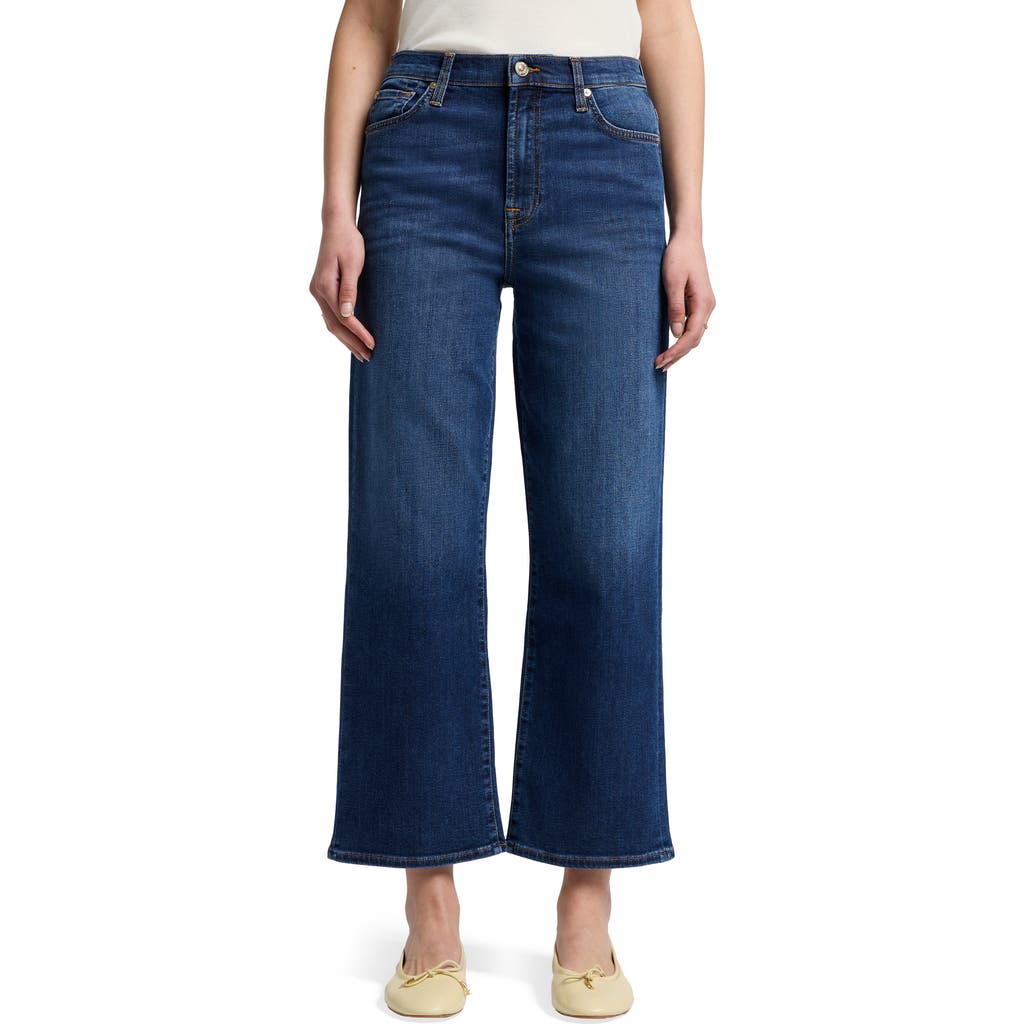 7 For All Mankind Alexa Cropped Straight Leg Jeans In Blue
