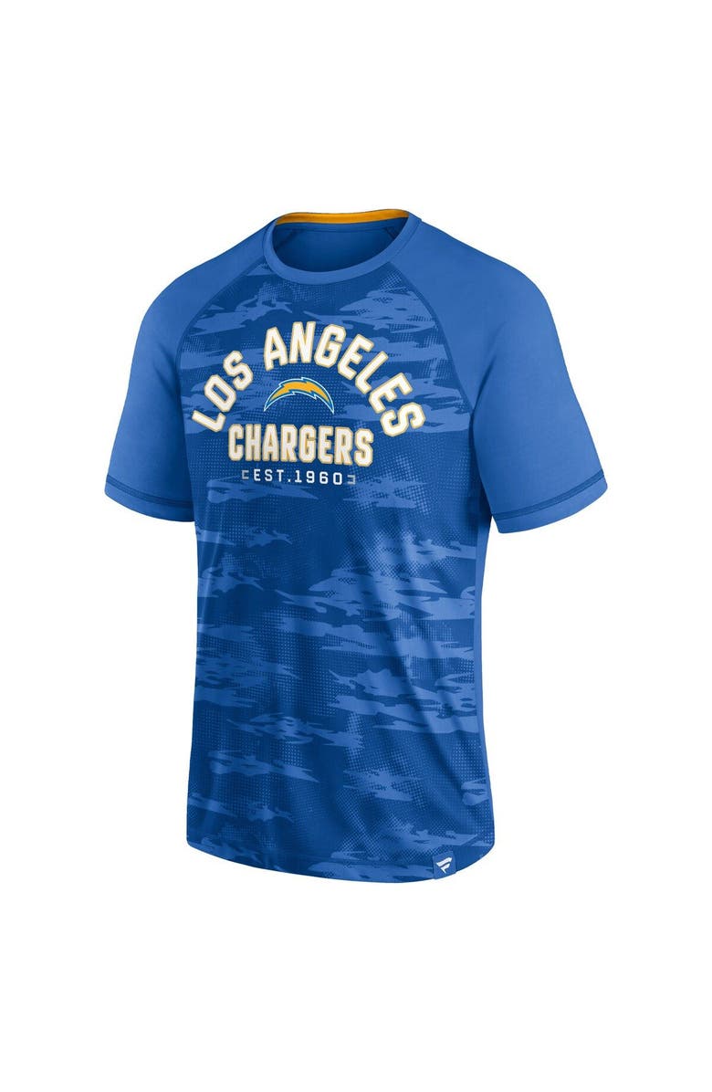 FANATICS Men's Fanatics Branded Powder Blue Los Angeles Chargers Hail Mary Raglan T-Shirt, Alternate, color, 