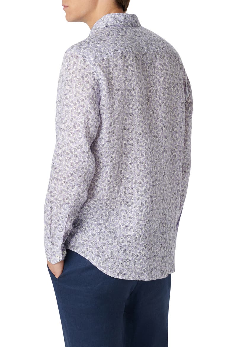 Julian Linen Shaped Fit Button-Up Shirt, Alternate, color, LILAC