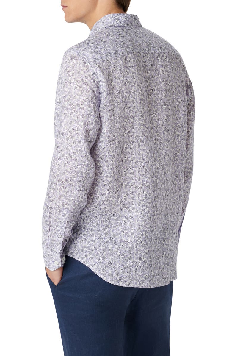 Bugatchi Julian Linen Shaped Fit Button-Up Shirt, Alternate, color, 