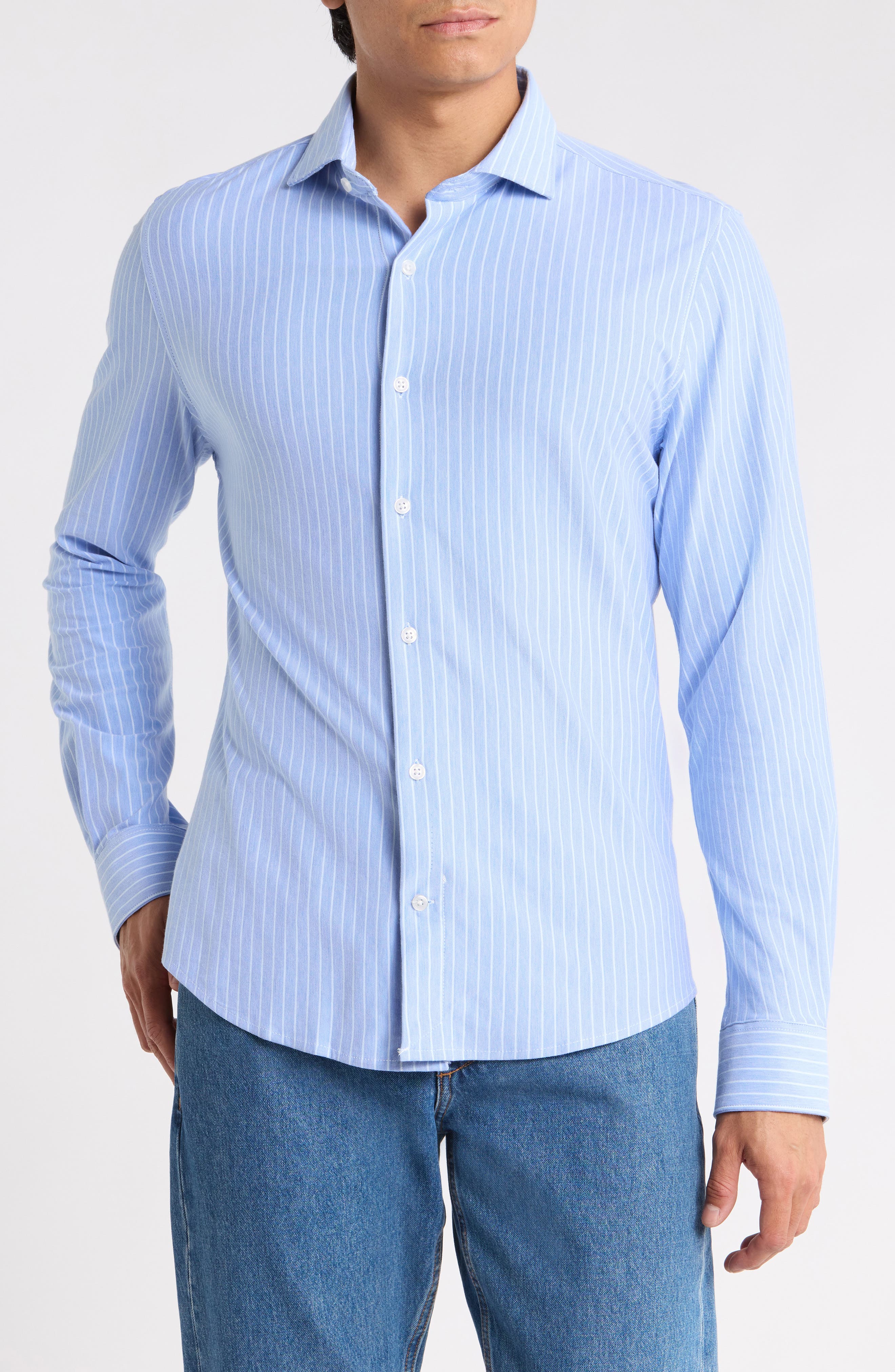 Stripe Button-Up Shirt