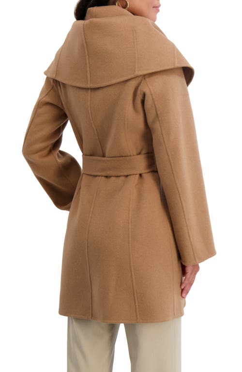 Tahari Marilyn Wool Blend Coat In Brown