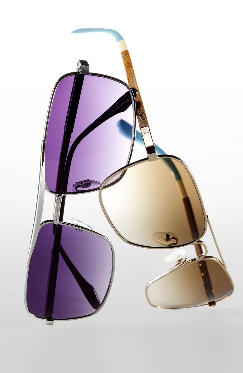 TOMS 58mm Navigator Sunglasses, Main, color, 