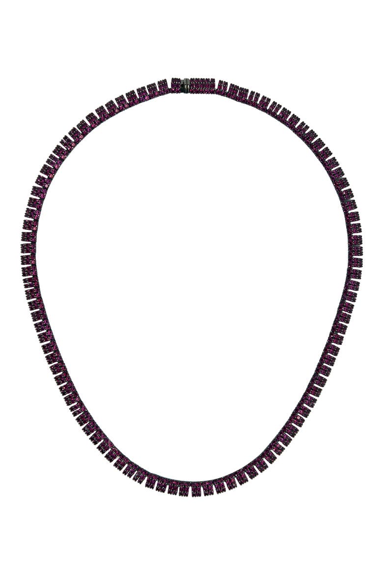Rocco Pavé Collar Necklace, Main, color, BLACK/ PURPLE