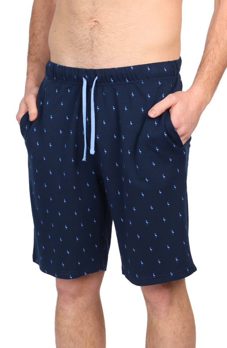 TailorByrd Byrd Print French Terry Shorts, Alternate, color, Navy