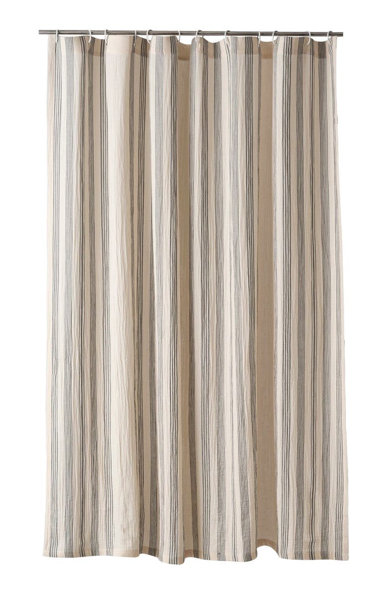 Olive & Linen Soho Supersoft Shower Curtain, Main, color, Gray