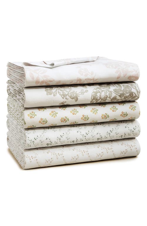 Woven & Weft Winter Floral 4-piece Flannel Bed Sheet Set In White