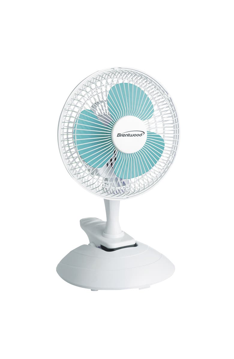 Brentwood Kool Zone 6 Inch Mini Clip On Table Fan, Main, color, White