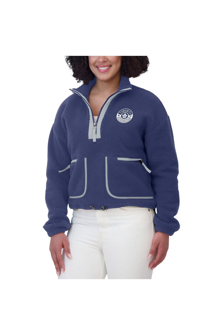 Women's WEAR by Erin Andrews  Blue Toronto Maple Leafs Polar Fleece Half-Zip Jacket, Alternate, color, Blue