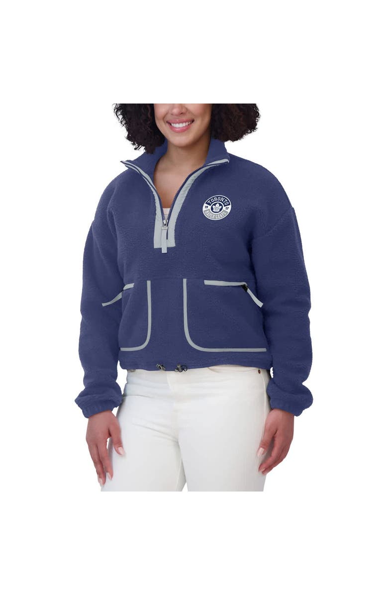 WEAR by Erin Andrews Women's WEAR by Erin Andrews  Blue Toronto Maple Leafs Polar Fleece Half-Zip Jacket, Alternate, color, Blue