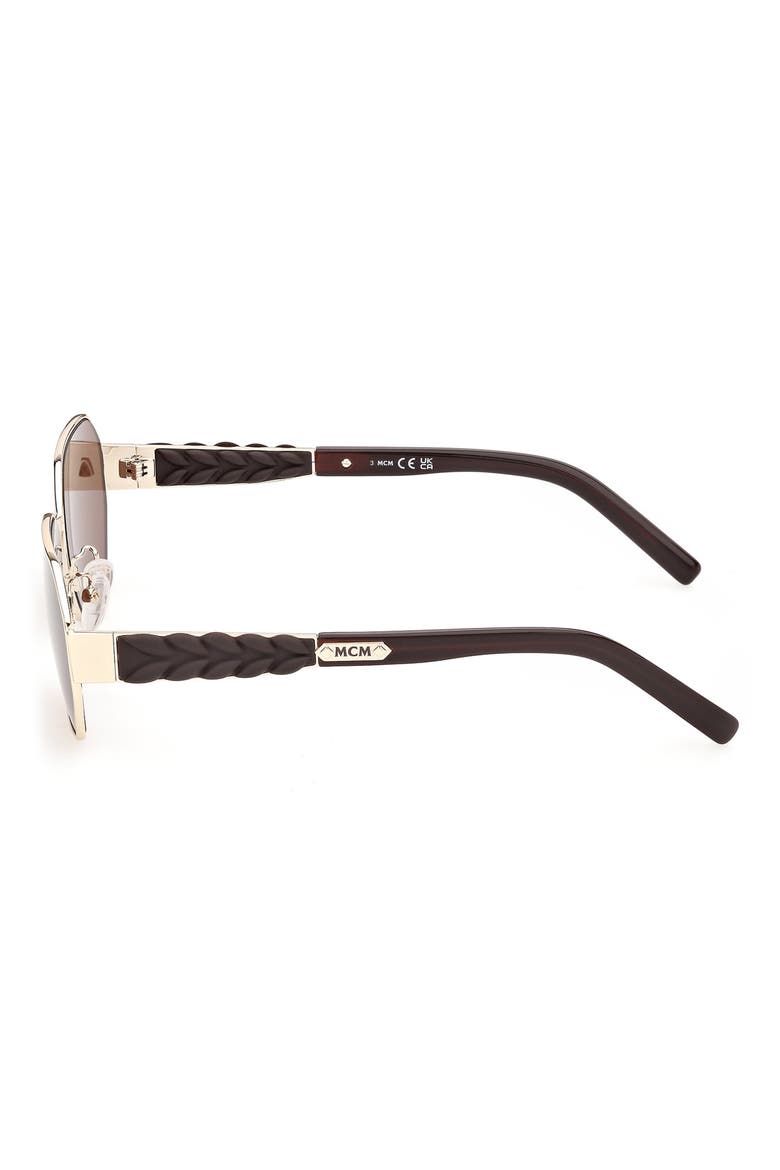 59mm Geometric Sunglasses, Alternate, color, SHINY PALE GOLD DARK BROWN