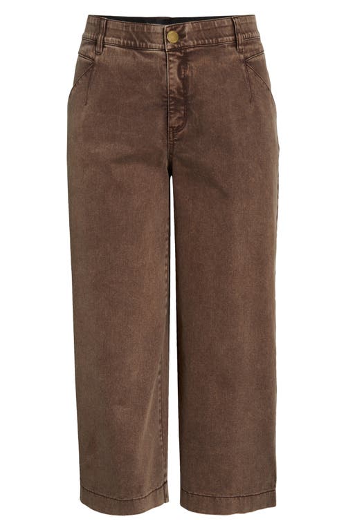 Wit & Wisdom Wyatt Skyrise High Waist Ankle Wide Leg Jeans In Brown