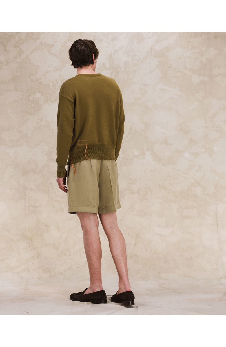 Fortela Noah Cotton Crewneck Sweater, Alternate, color, Khaki