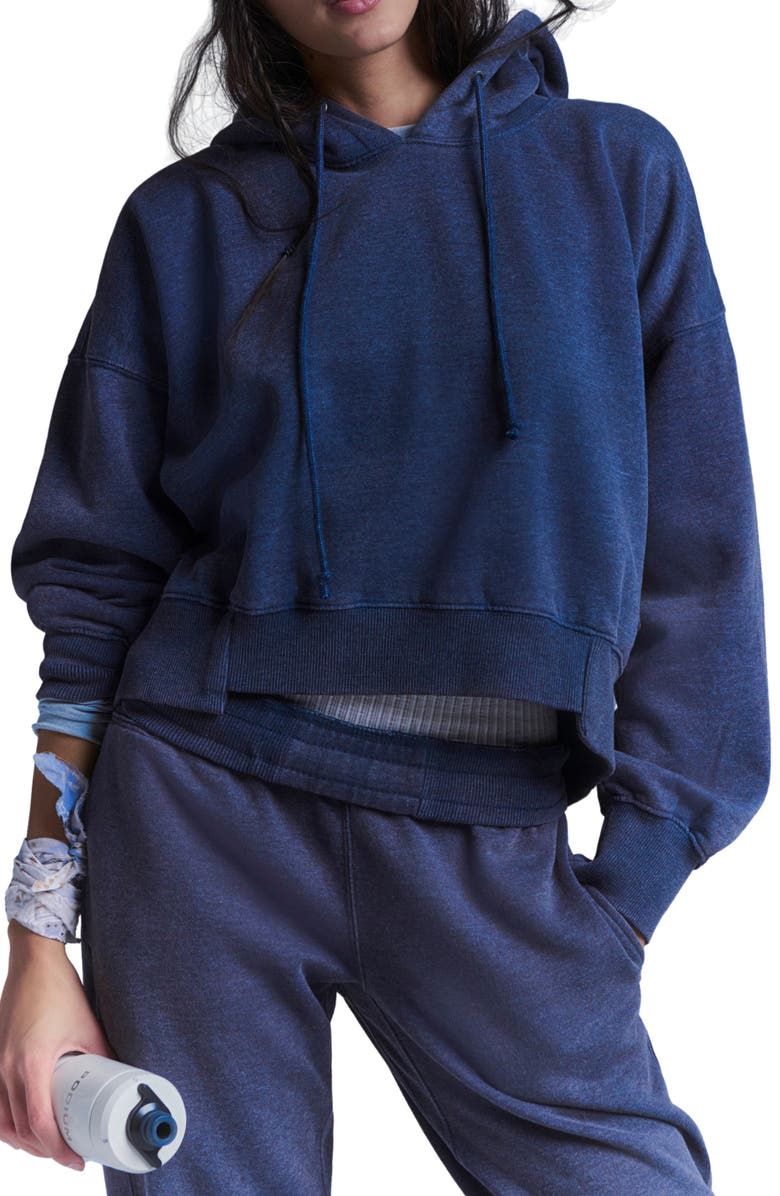 Free People Sand Washed Undefeated Hoodie & Joggers Set, Alternate, color, Midnight Navy