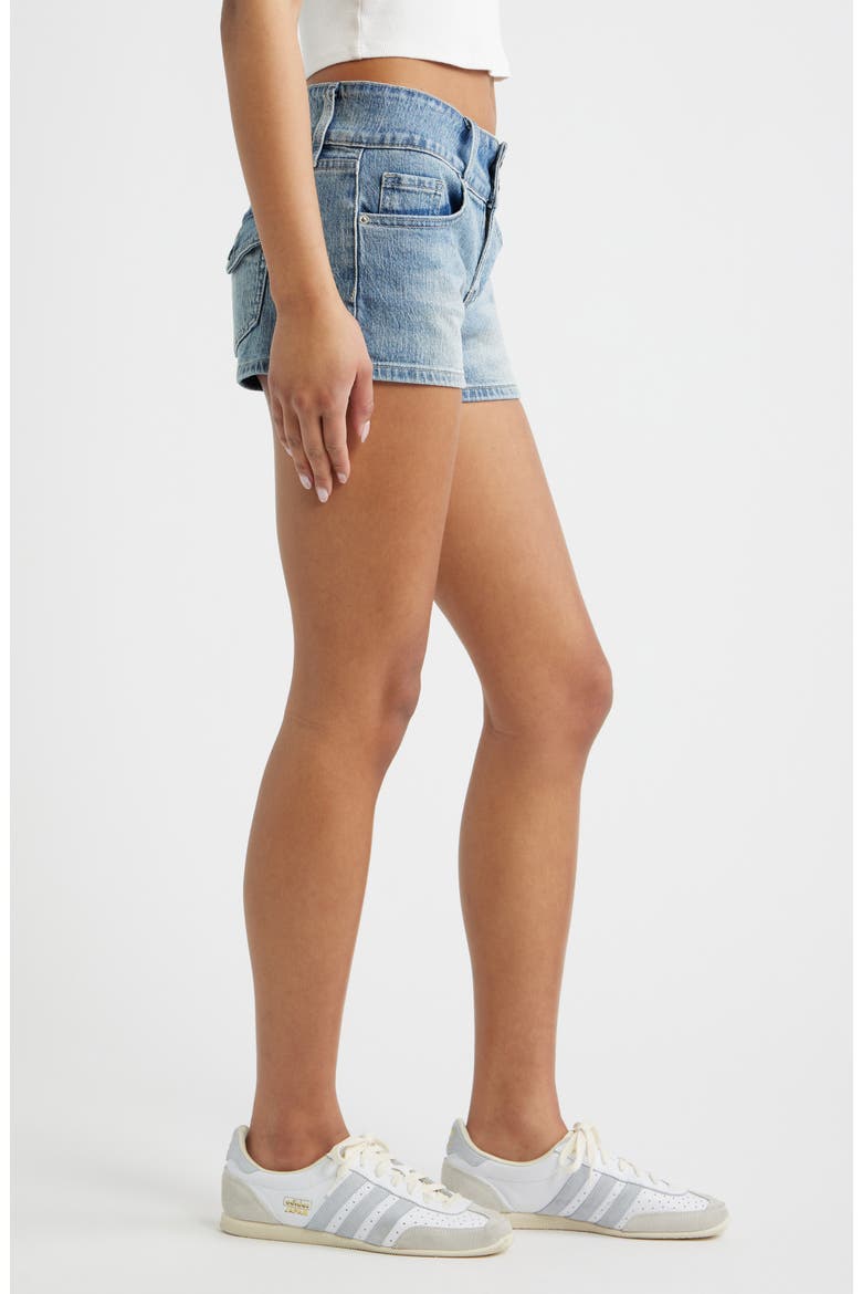 Flap Pocket Denim Shorts, Alternate, color, LIGHT BLUE