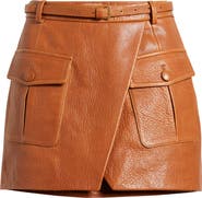 FRAME The Leather Cargo Miniskirt